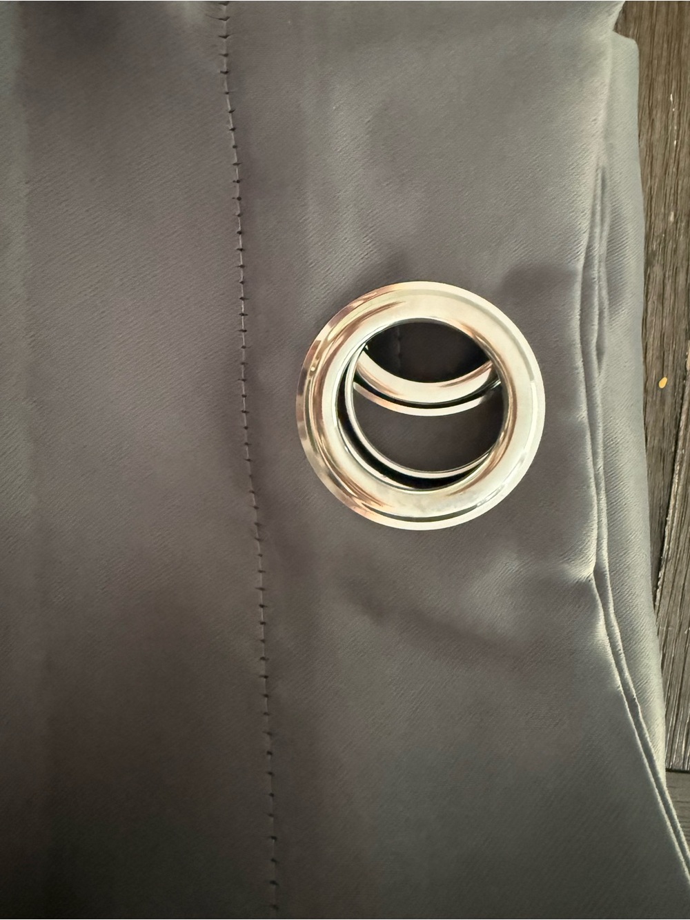 Women’s Gray Coat with Silver Grommet Detail